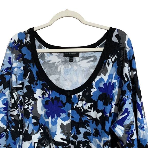 Lane Bryant Womens Plus Size 26 28 Multicolor Floral Print Button Cardigan - Picture 2 of 7